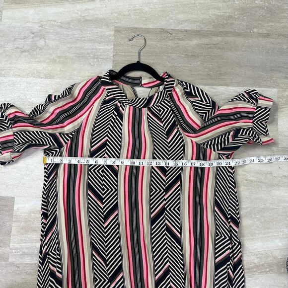 Anthropologie Mckenzie Mock Neck Tunic Midi Dress women’s Large Short Sleeves - Picture 7 of 8